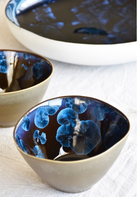 Sol Ceramics, ANDROMEDA. macrocrystal blue.